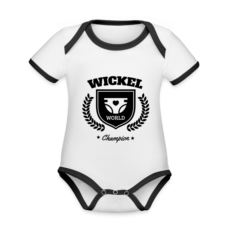 Wickel World Champion - Baby Bio-Kurzarm-Kontrastbody