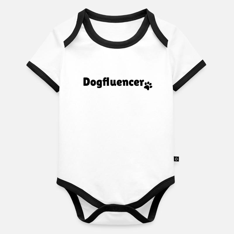 Cadeau design d'influenceur Dogfluencer Body Bébé bio contrasté manches courtes
