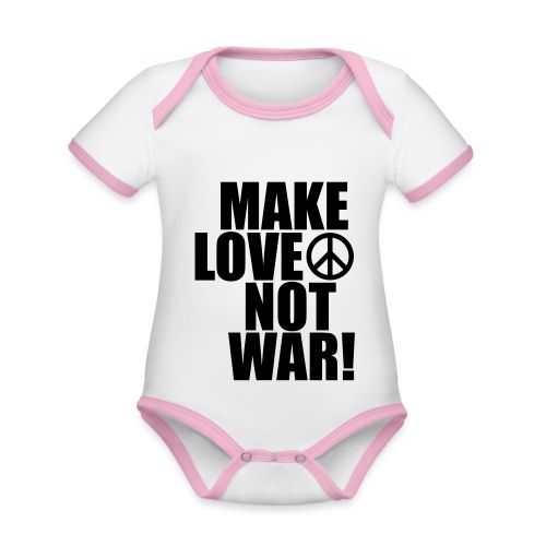Make love not war - Ekologisk kontrastfärgad kortärmad babybody