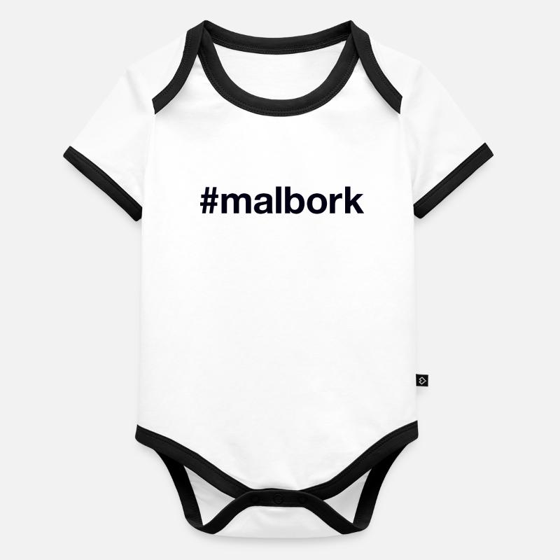 Malbork Polska Polen Hashtag Baby Bio-Kurzarm-Kontrastbody