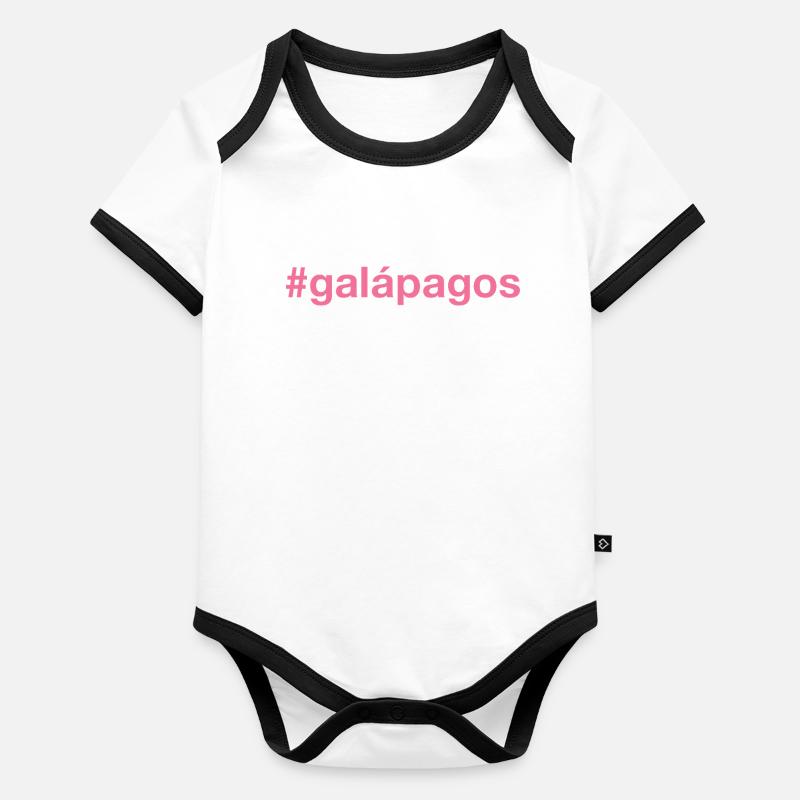 Île Galápagos Body Bébé bio contrasté manches courtes