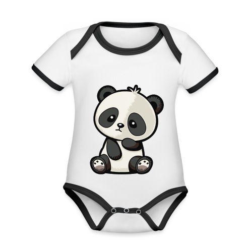 Panda - Baby Bio-Kurzarm-Kontrastbody