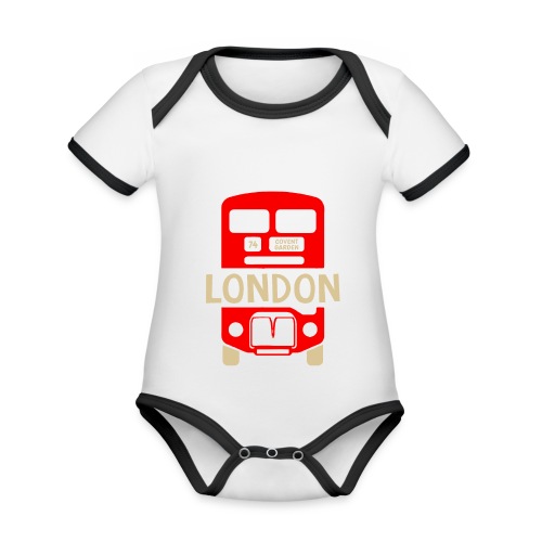 London Bus Roter Doppeldecker London Fan Souvenir - Baby Bio-Kurzarm-Kontrastbody
