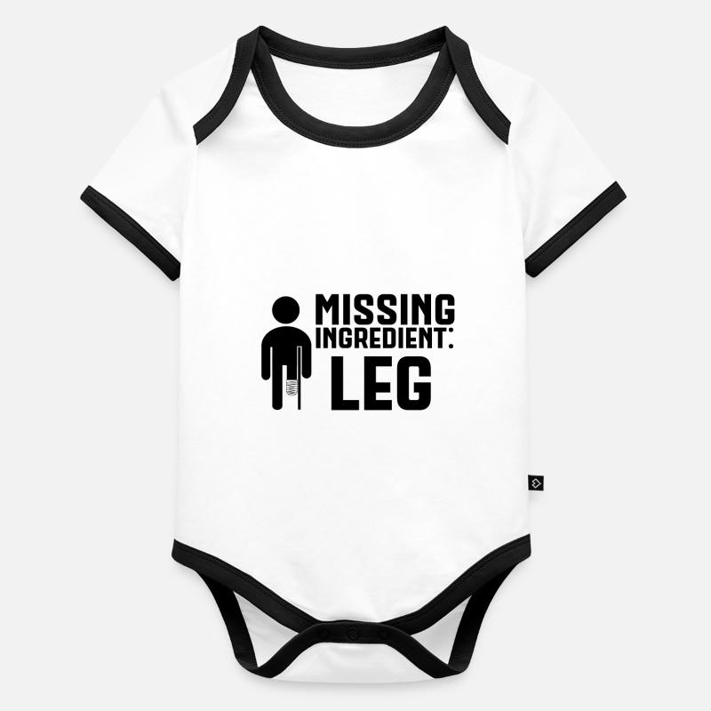Jambe amputée Missing Ingredient Leg Body Bébé bio contrasté manches courtes