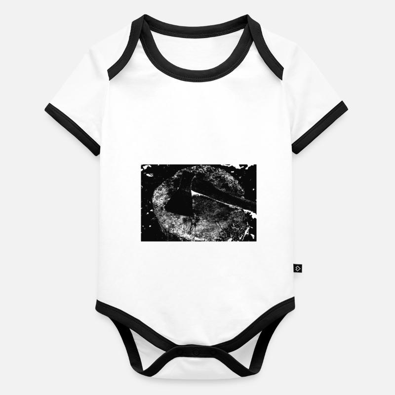 Axtwerfen Baby Bio-Kurzarm-Kontrastbody
