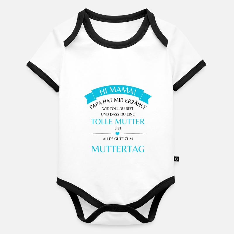 Papa's Kompliment für Mama, Muttertag Sohn Baby Bio-Kurzarm-Kontrastbody