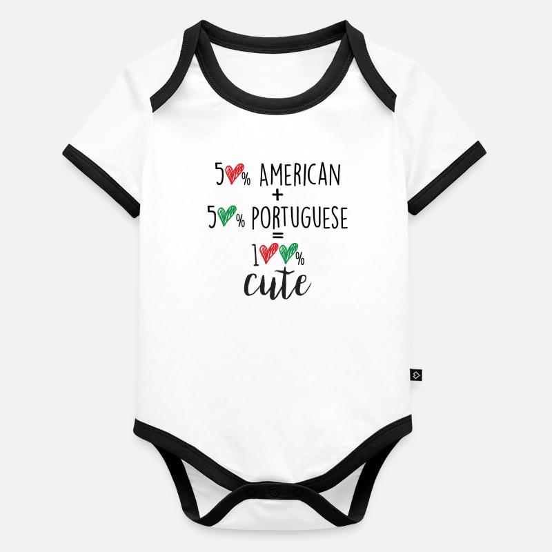 50 pour cent américain 50 pour cent portugais 100 mignon Body Bébé bio contrasté manches courtes