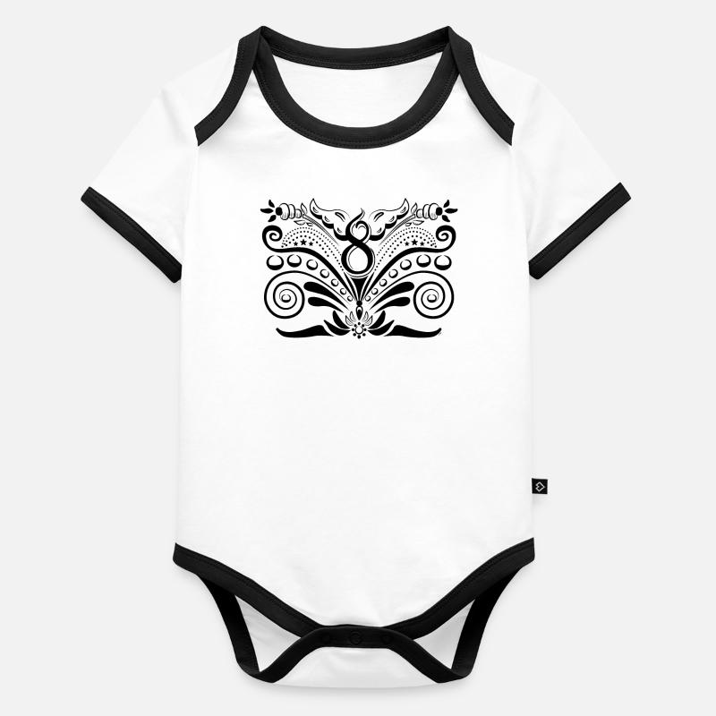 Kurbits V8 No :1 - noir Body Bébé bio contrasté manches courtes