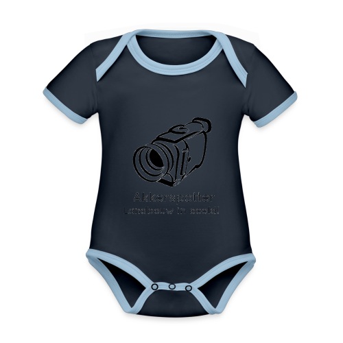 Logo akkerspotter - Baby contrasterend bio-rompertje met korte mouwen