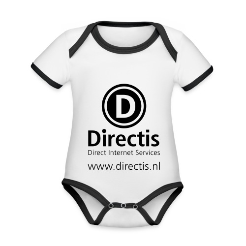 directis logoallblack203 - Baby contrasterend bio-rompertje met korte mouwen