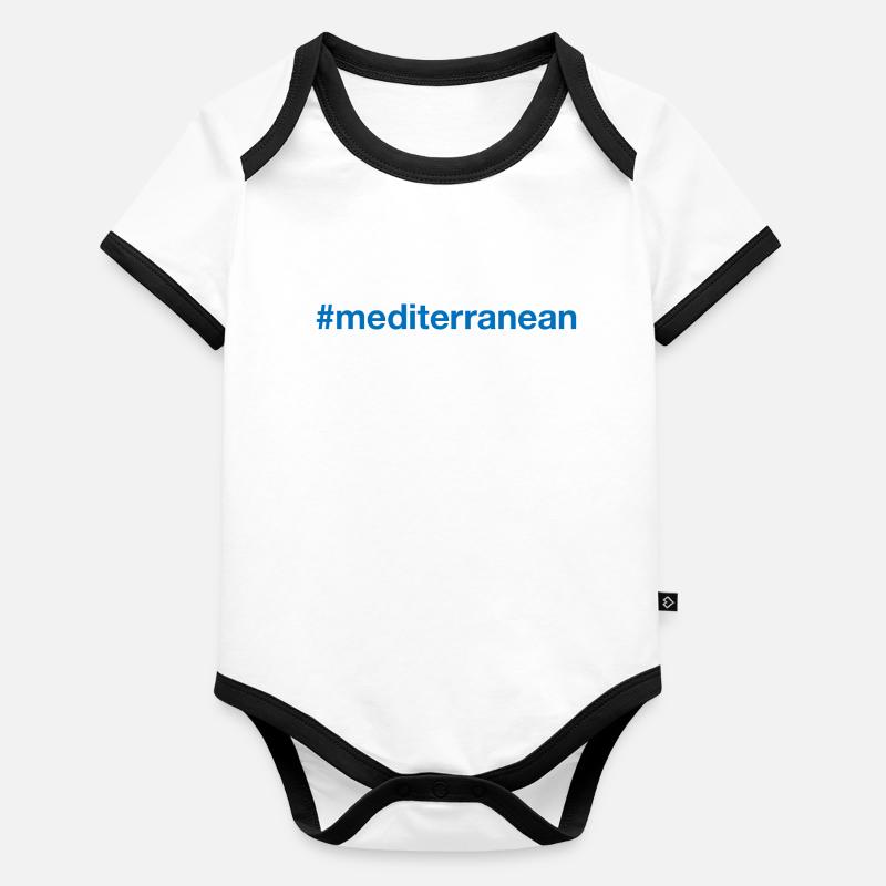 MÉDITERRANÉE Hashtag Mittelmeer Body Bébé bio contrasté manches courtes