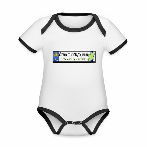 CO. DUBLIN, IRELAND: licence plate tag style decal - Organic Baby Contrasting Bodysuit