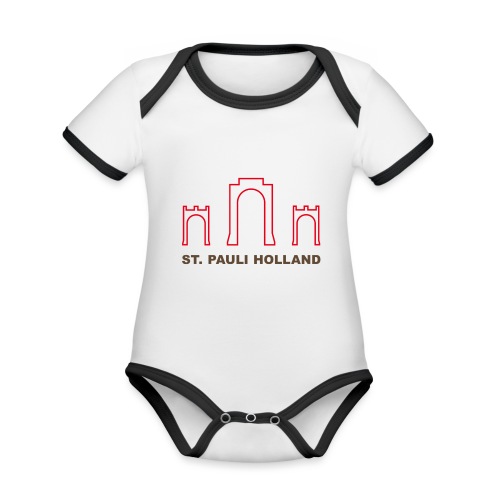 2019 st pauli nl t shirt millerntor 2 - Baby contrasterend bio-rompertje met korte mouwen
