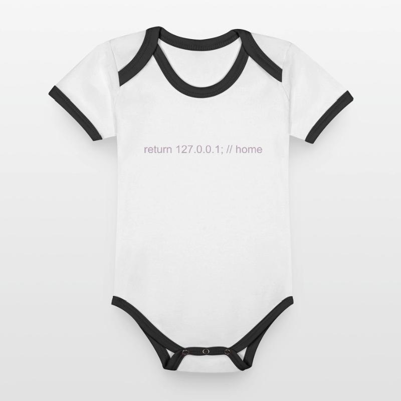 Programmierer Nerd IT Witz Developer Zuhause Baby Bio-Kurzarm-Kontrastbody