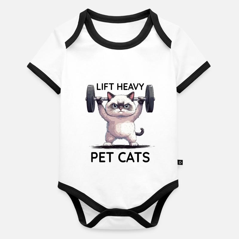 Gym Musculation Chat Body Bébé bio contrasté manches courtes