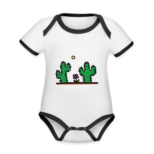 Cactus - Body da neonato a manica corta, ecologico e in contrasto cromatico