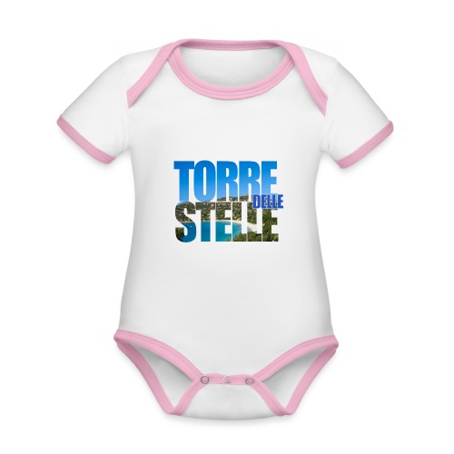 TorreTshirt - Body da neonato a manica corta, ecologico e in contrasto cromatico