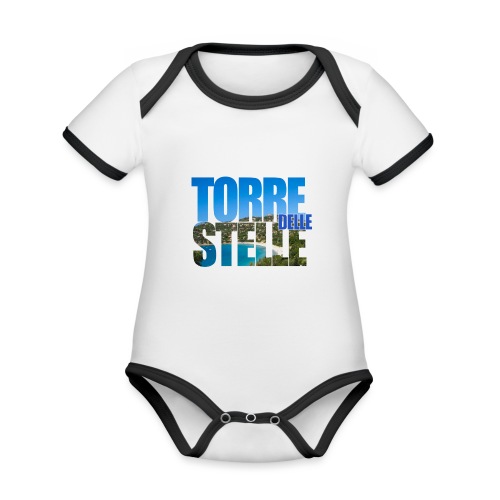 TorreTshirt - Body da neonato a manica corta, ecologico e in contrasto cromatico
