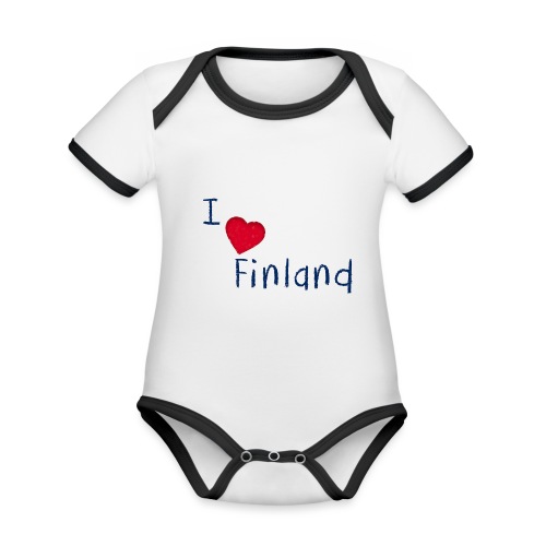 I Love Finland - Vauvan kontrastivärinen, lyhythihainen luomu-body