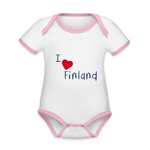 I Love Finland - Vauvan kontrastivärinen, lyhythihainen luomu-body