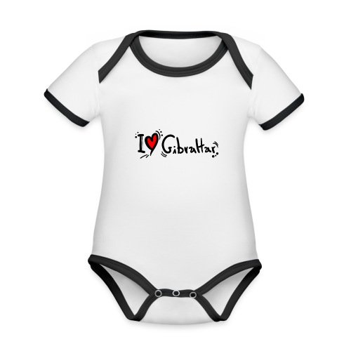 I Love Gibraltar - Organic Baby Contrasting Bodysuit