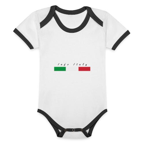 Info Italy Design - Body da neonato a manica corta, ecologico e in contrasto cromatico