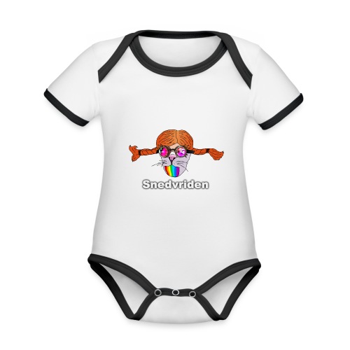 SNEDVRIDEN TECKNAD - Ekologisk kontrastfärgad kortärmad babybody