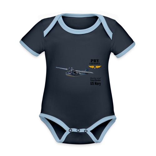 PBY Catalina - Baby Bio-Kurzarm-Kontrastbody