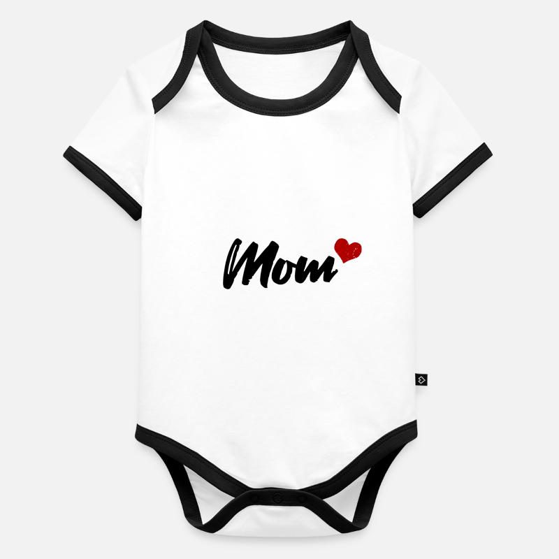 Cœur de maman Body Bébé bio contrasté manches courtes