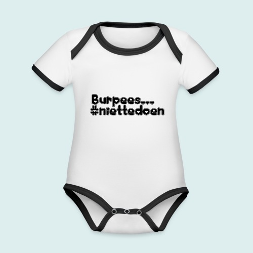 burpees niettedoen - Baby contrasterend bio-rompertje met korte mouwen