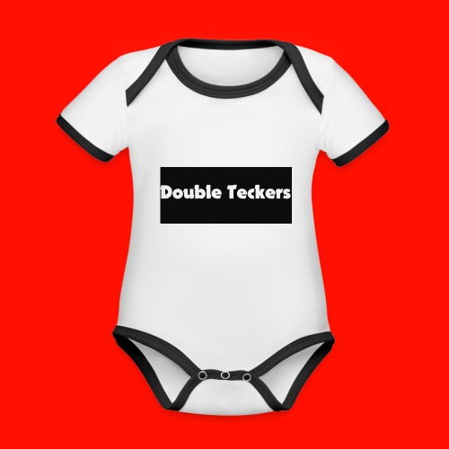 double teckers white top - Organic Baby Contrasting Bodysuit