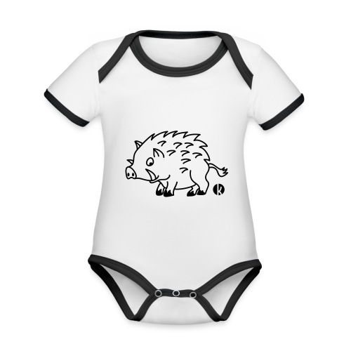 Wildschwein - Baby Bio-Kurzarm-Kontrastbody