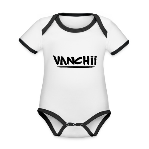Vanchii TransparentRaw Black - Baby contrasterend bio-rompertje met korte mouwen