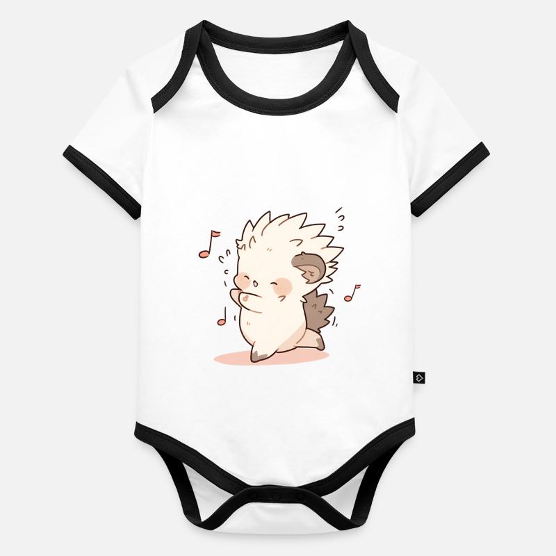 Cute hedgehog dancer Organic Baby Contrasting Bodysuit
