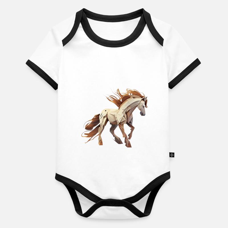 Cheval sauvage Body Bébé bio contrasté manches courtes