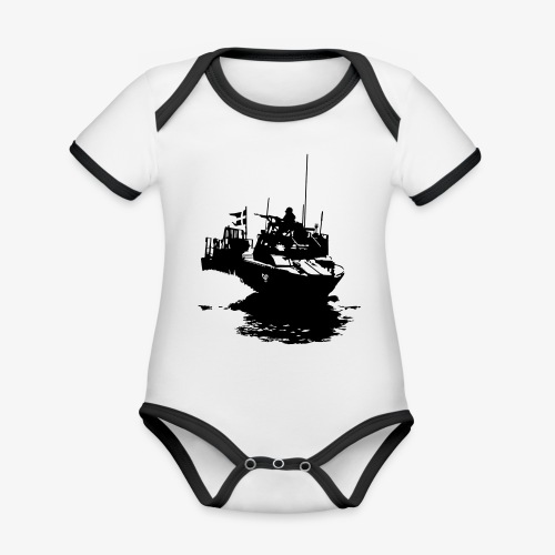 Combat Boat 90 - Stridsbåt 90 - Ekologisk kontrastfärgad kortärmad babybody
