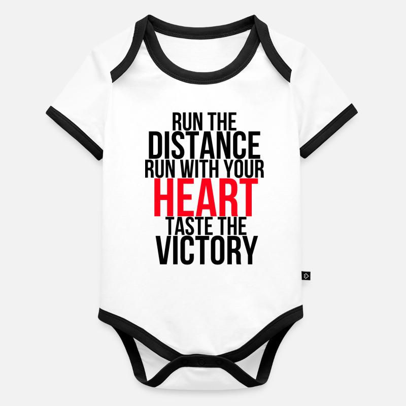 Run the Distance Baby Bio-Kurzarm-Kontrastbody