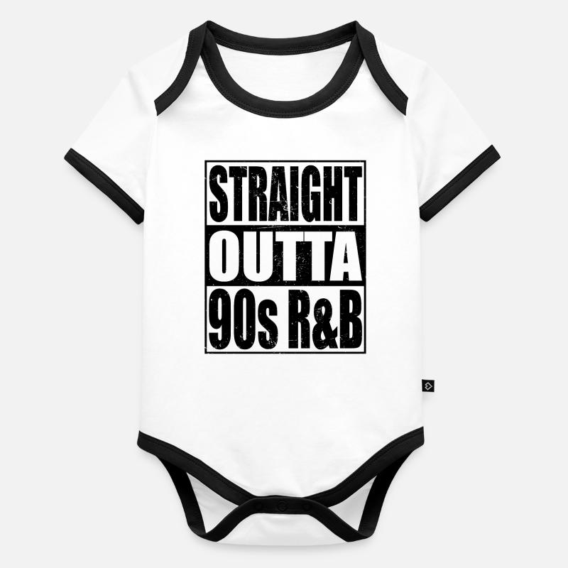 Straight Outta 90s R&B Nostalgie Baby Bio-Kurzarm-Kontrastbody