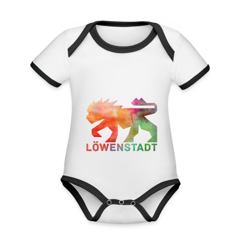 Löwenstadt Design 5 - Baby Bio-Kurzarm-Kontrastbody