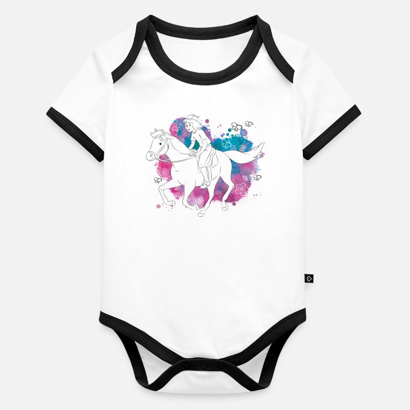 Bibi dans Sabrina Line Art Butterflies Body Bébé bio contrasté manches courtes