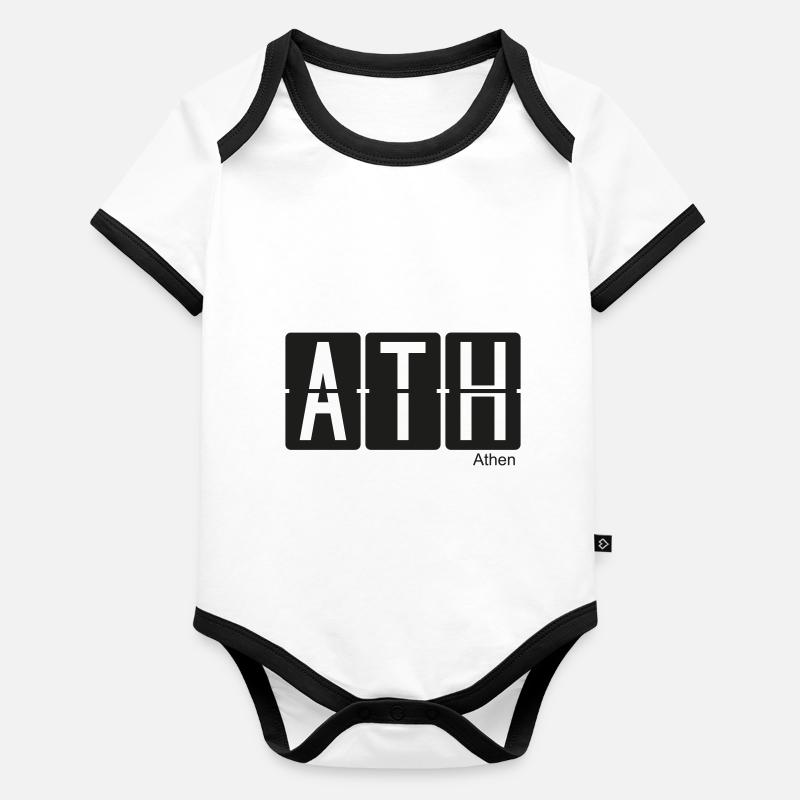 Athènes Body Bébé bio contrasté manches courtes