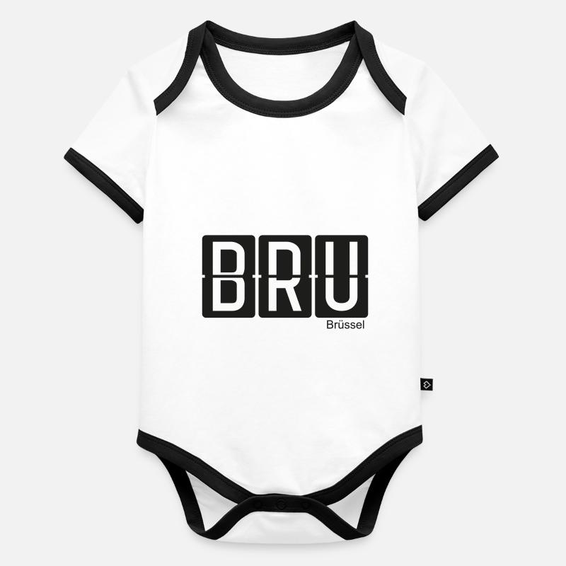 Bruxelles Body Bébé bio contrasté manches courtes