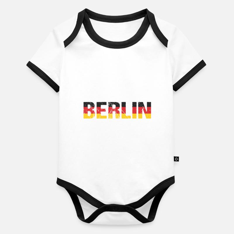 Berlin Capitale Allemagne Body Bébé bio contrasté manches courtes