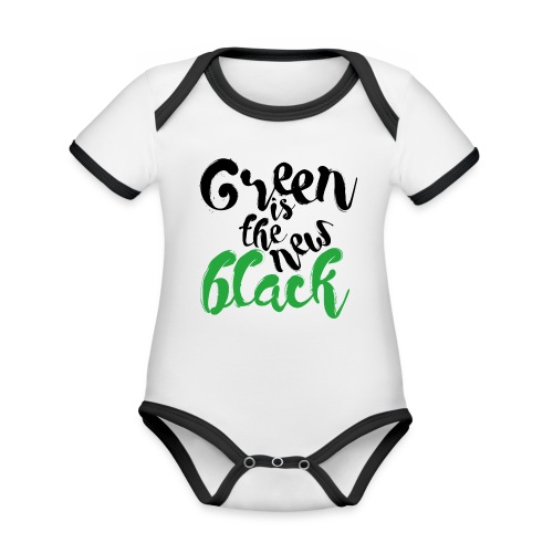 Green is the new black light - Baby contrasterend bio-rompertje met korte mouwen
