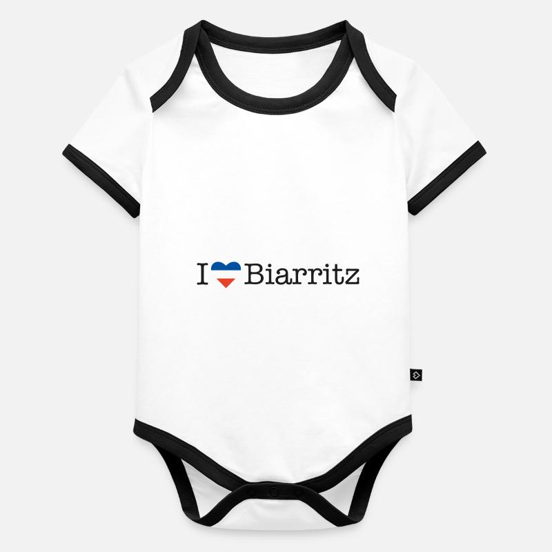 J’adore Biarritz Body Bébé bio contrasté manches courtes