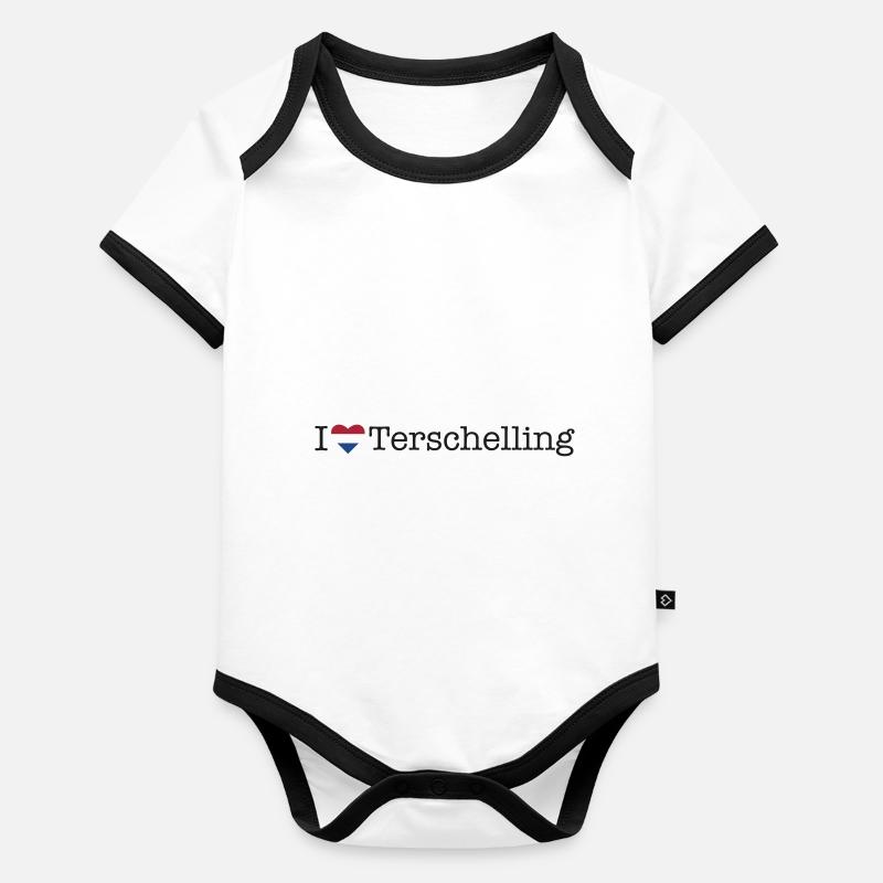 J’adore Terschelling Body Bébé bio contrasté manches courtes