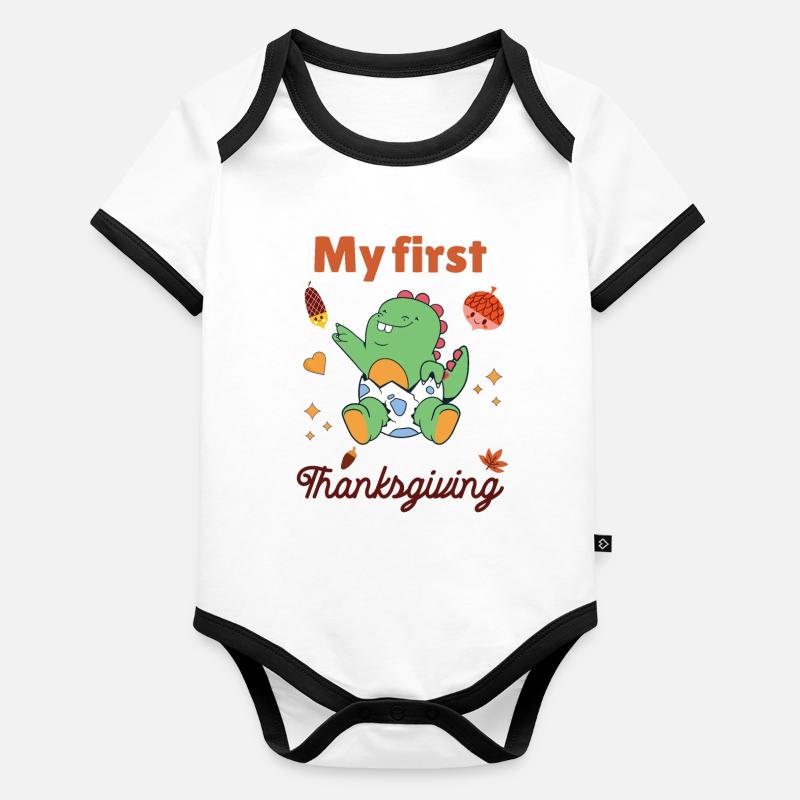 Mein erstes Thanksgiving Baby Bio-Kurzarm-Kontrastbody