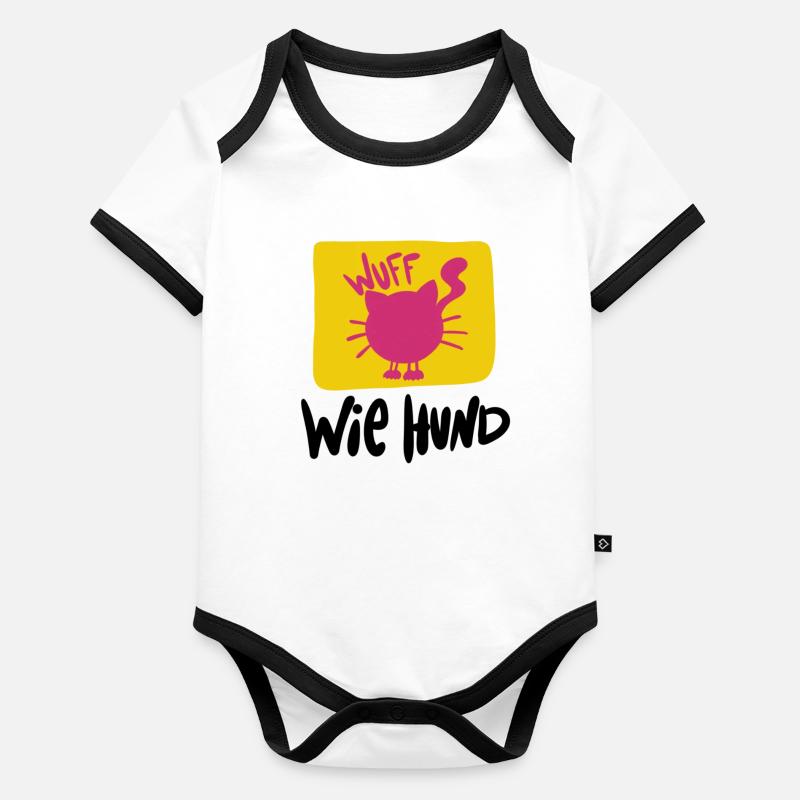 Pärchen Hund Baby Bio-Kurzarm-Kontrastbody