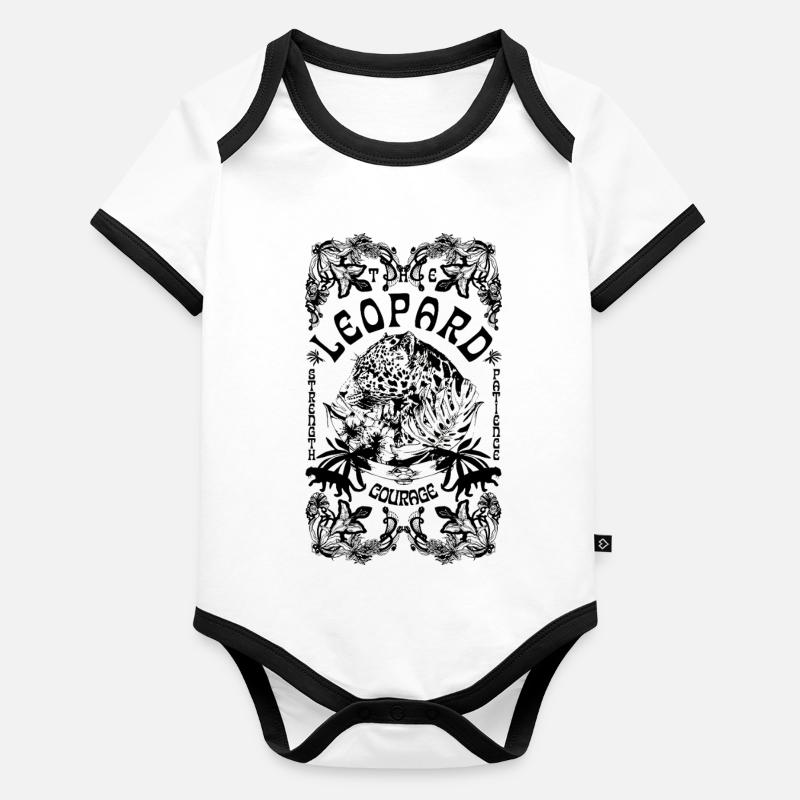 DER LEOPARD Baby Bio-Kurzarm-Kontrastbody