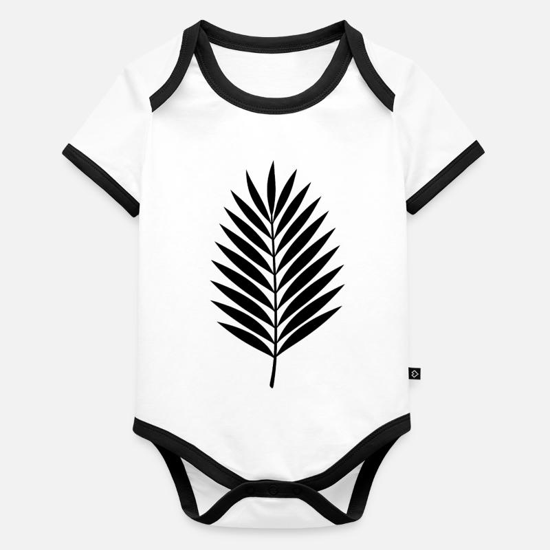Palm Leaf Silhouette Tropical Minimal Style Organic Baby Contrasting Bodysuit